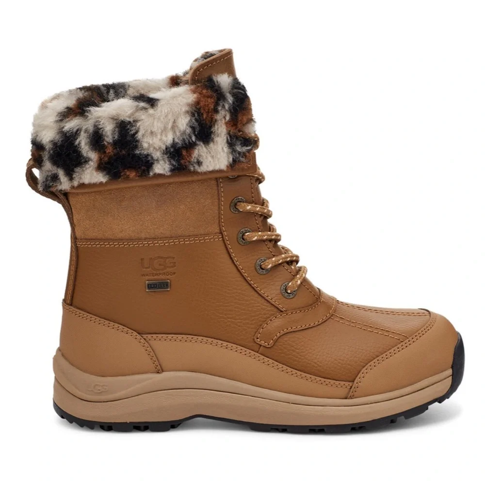 UGG | Zaylee Leopard Snow Boots Chestnut Brown NEW - Picture 2 of 11